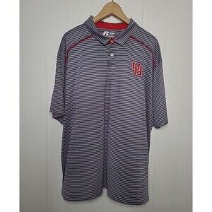 Russell Polo Shirt Mens 2XL University of Houston Red Gray Short Sleeve Casual